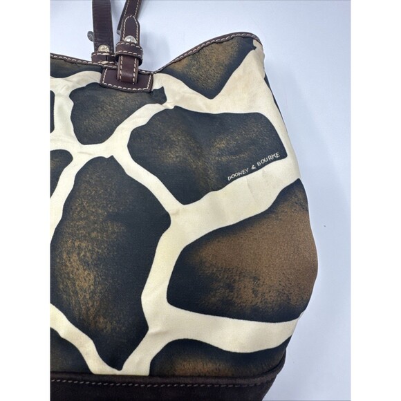 Dooney & Bourke Shoulder Bag Giraffe Animal Double Handle Full Zip Tote Red READ - Picture 8 of 13